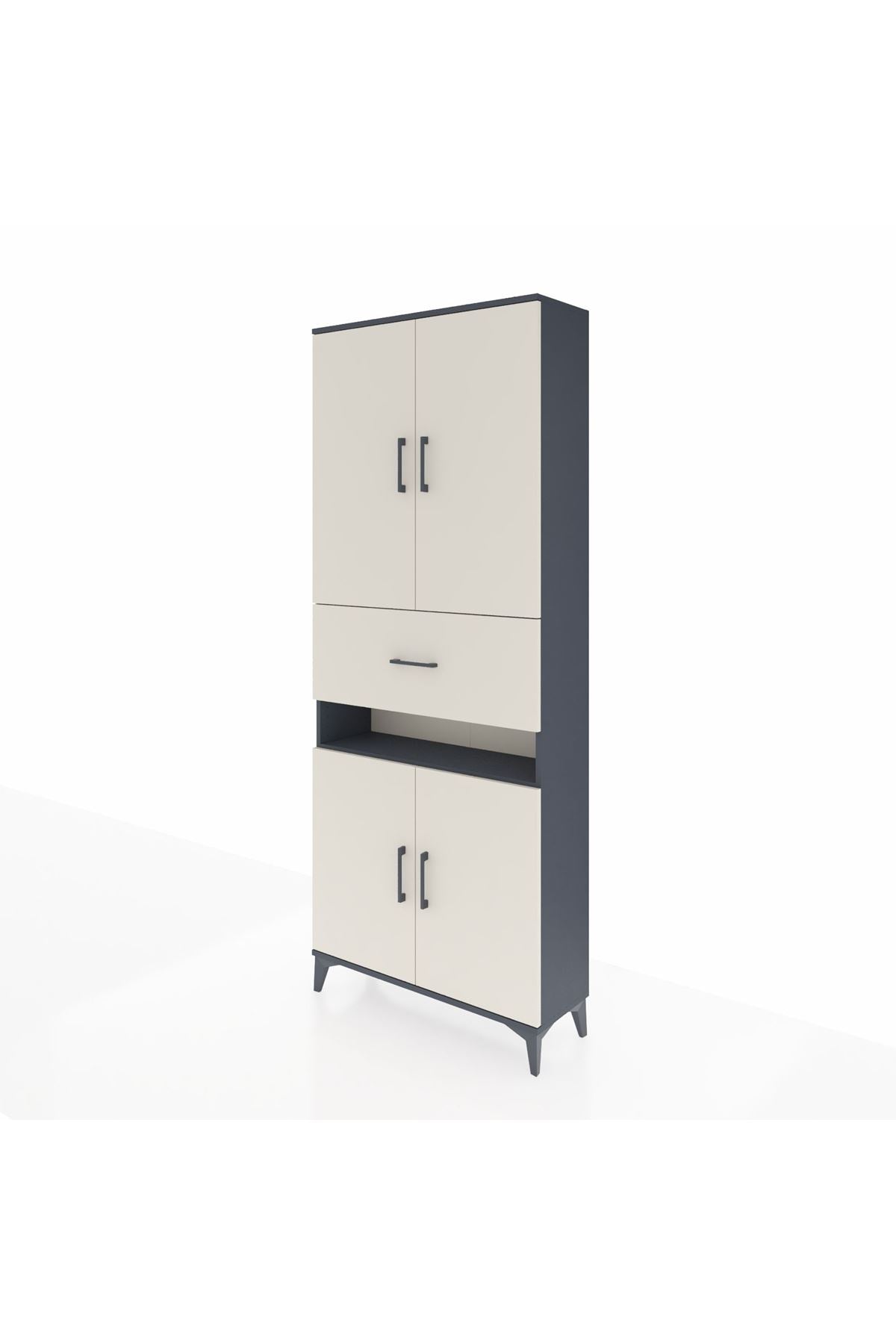 Arges Dolap 5 Raflı Tek Çekmeceli 4 Kapaklı 88x30x221 - S30M182V4A
