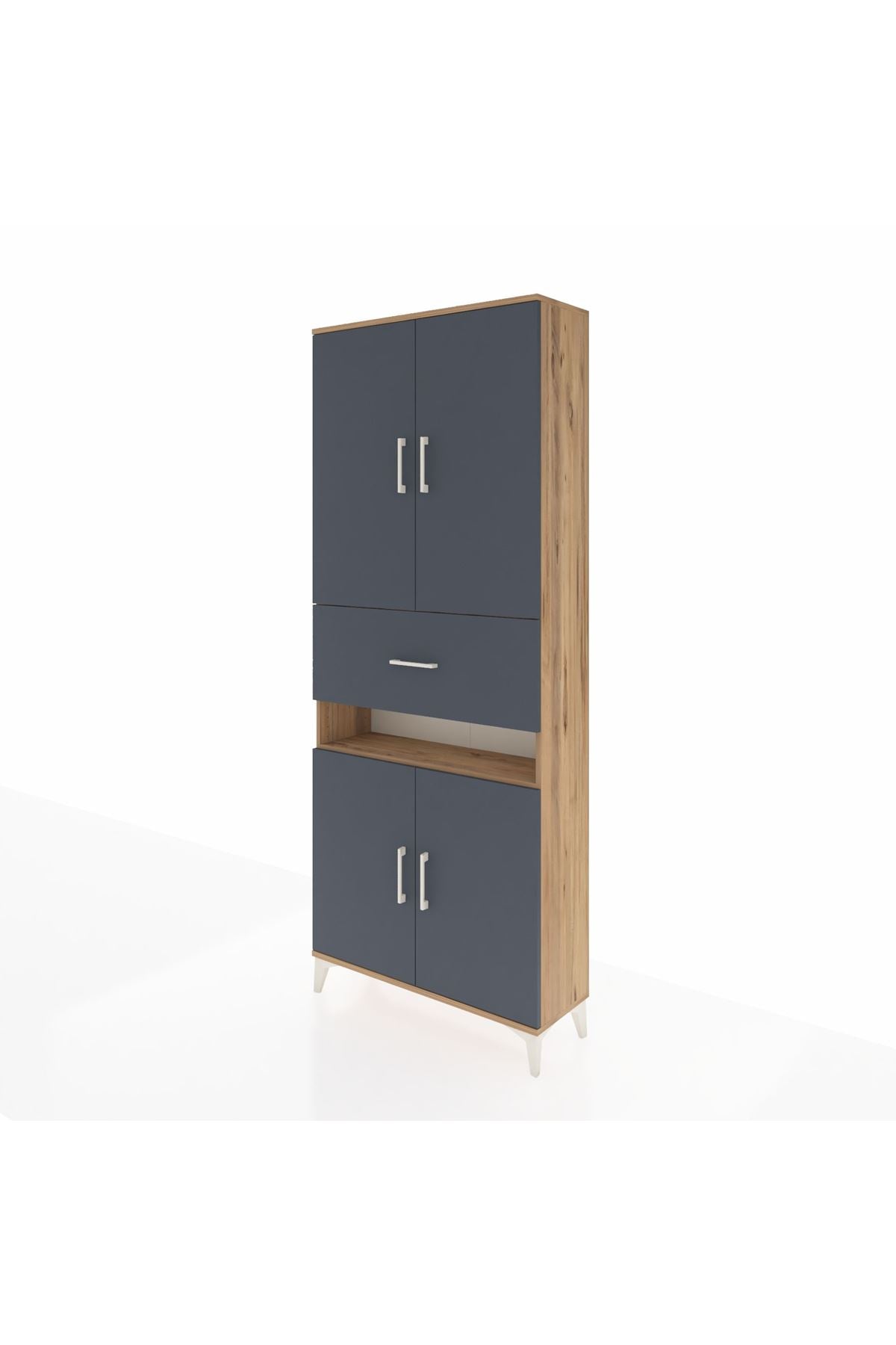 Arges Dolap 5 Raflı Tek Çekmeceli 4 Kapaklı 88x30x221 - S30M182V8A