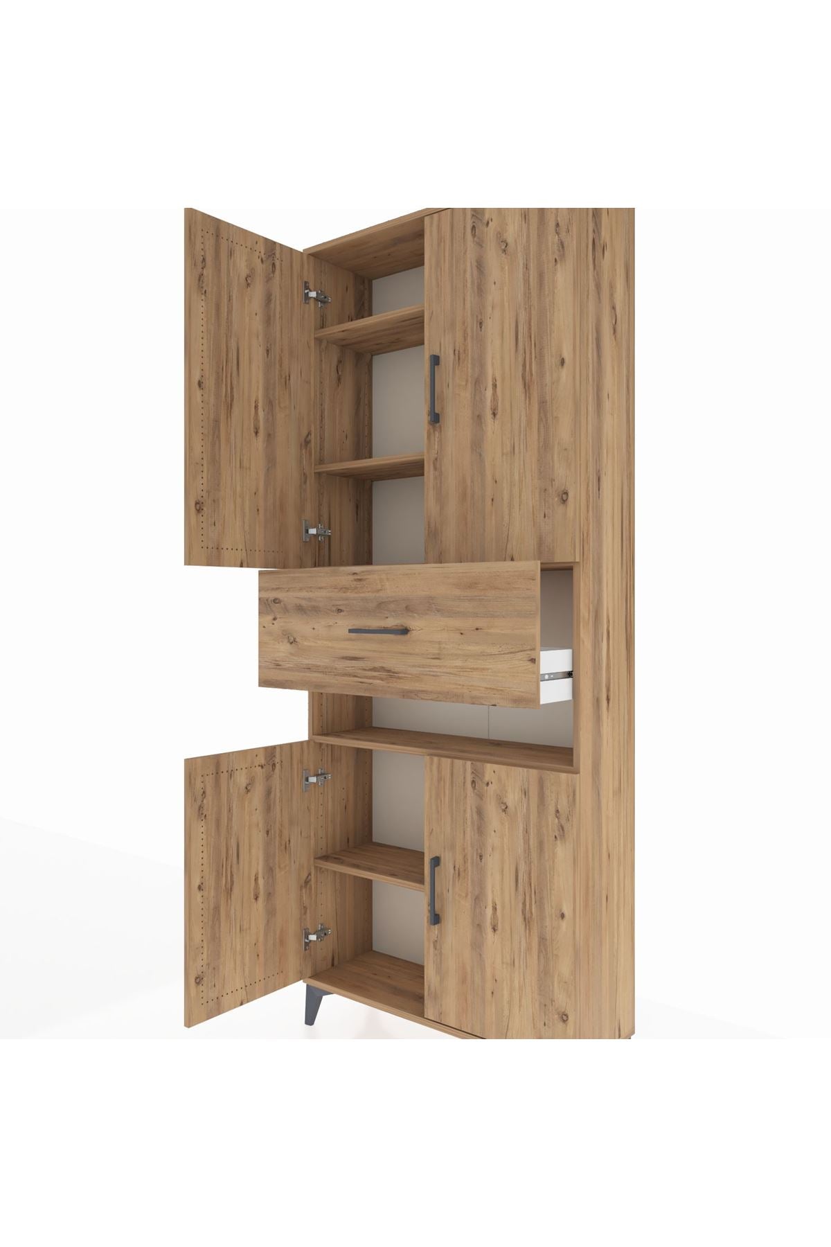 Arges Dolap 5 Raflı Tek Çekmeceli 4 Kapaklı 88x30x221 - S30M182V9A