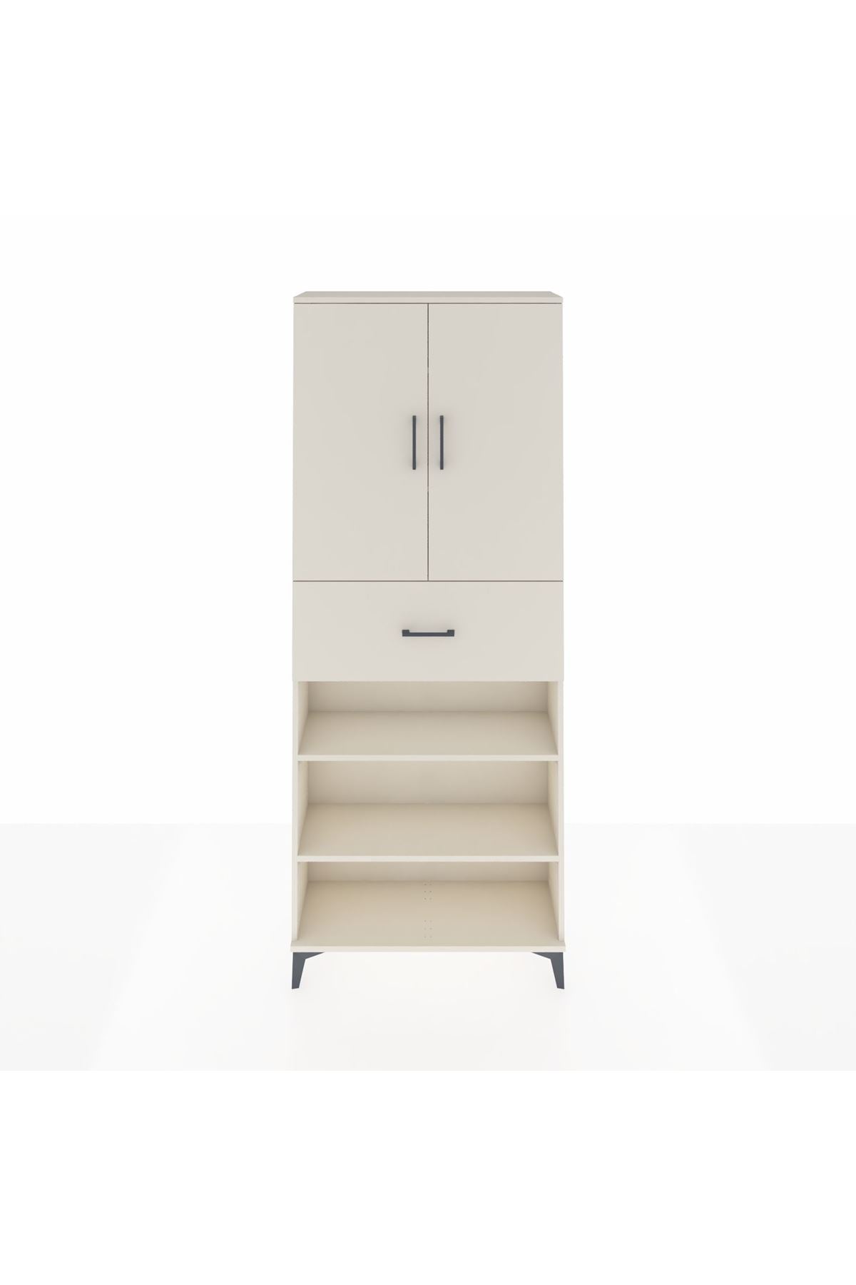 Arges Dolap 5 Raflı Tek Çekmeceli 2 Kapaklı 88x30x221 - S30M183V1A