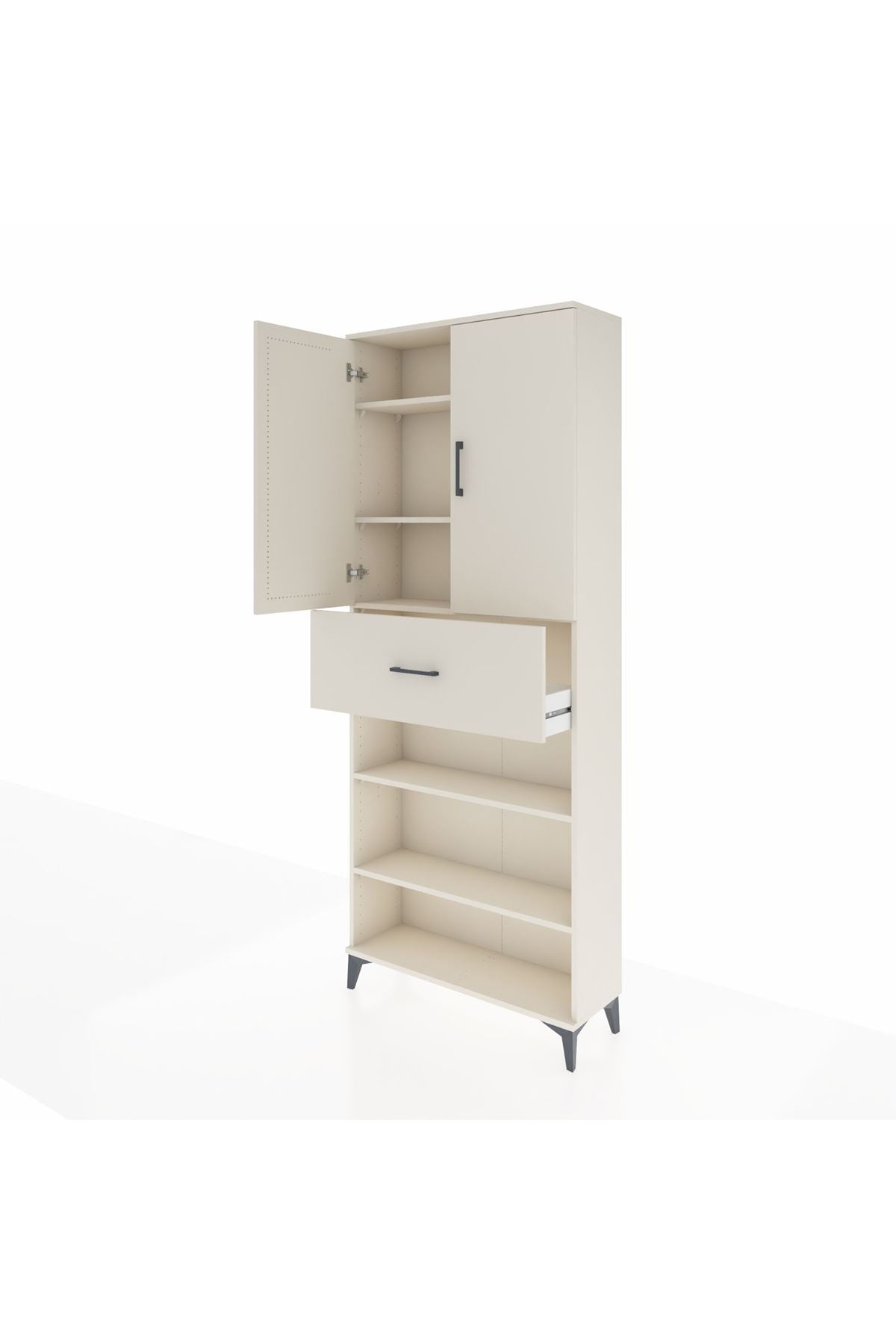 Arges Dolap 5 Raflı Tek Çekmeceli 2 Kapaklı 88x30x221 - S30M183V1A