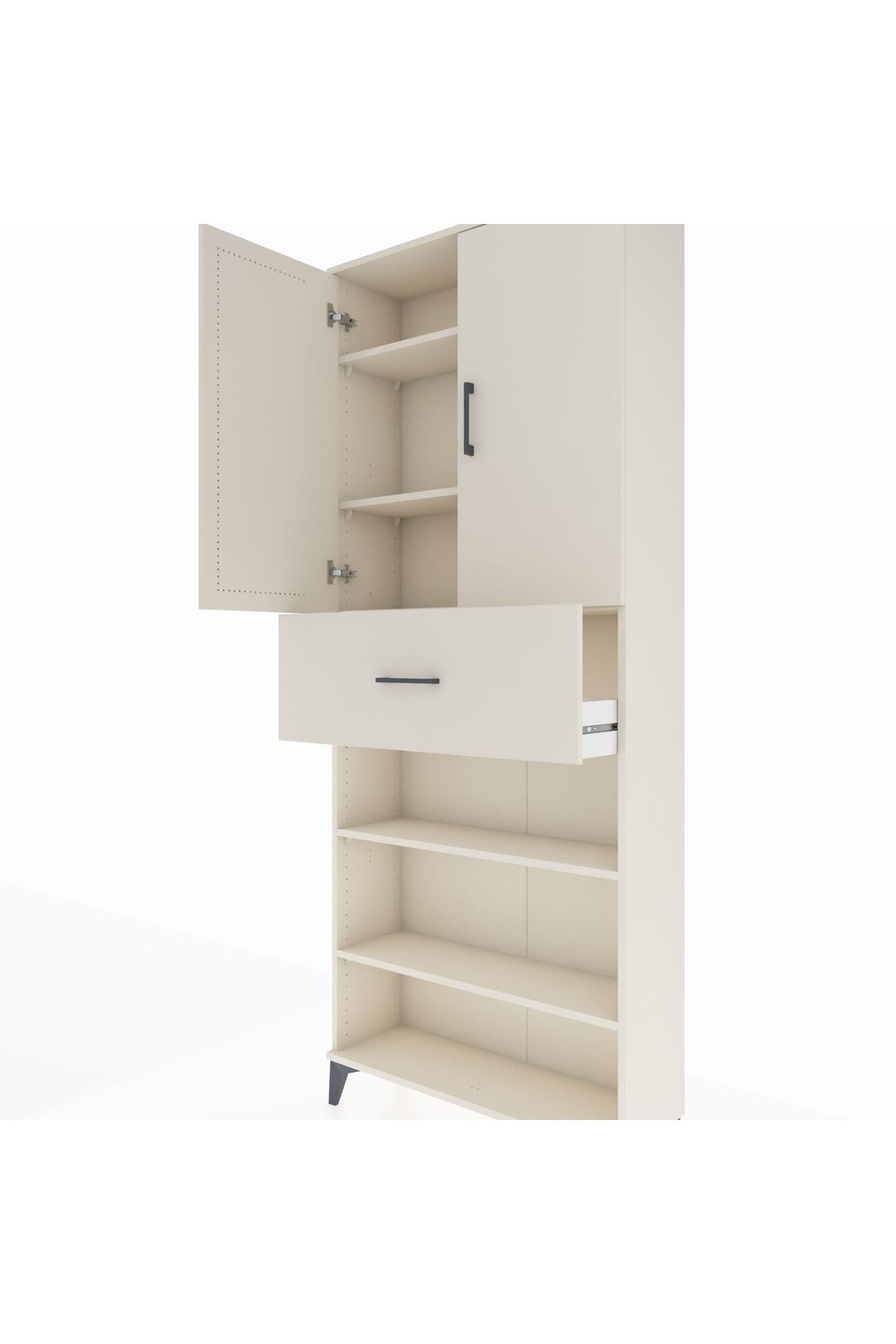 Arges Dolap 5 Raflı Tek Çekmeceli 2 Kapaklı 88x30x221 - S30M183V1A