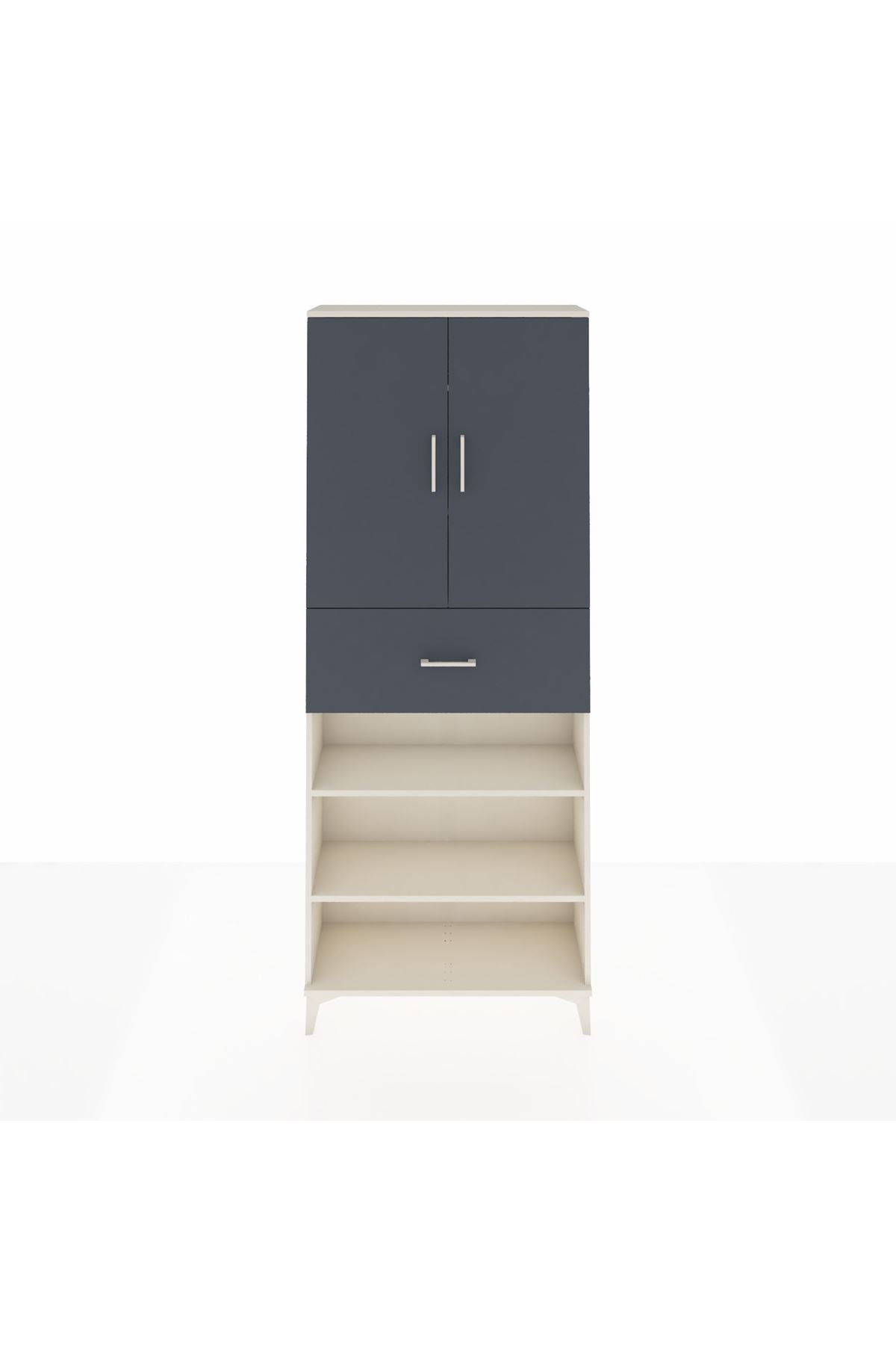 Arges Dolap 5 Raflı Tek Çekmeceli 2 Kapaklı 88x30x221 - S30M183V2A