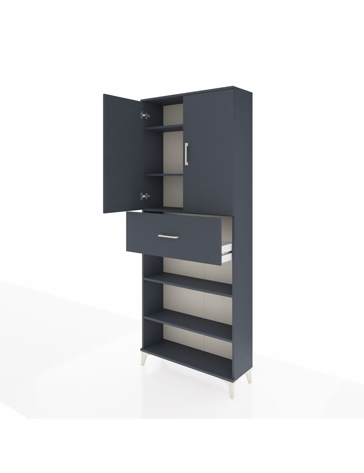 Arges Dolap 5 Raflı Tek Çekmeceli 2 Kapaklı 88x30x221 - S30M183V5A