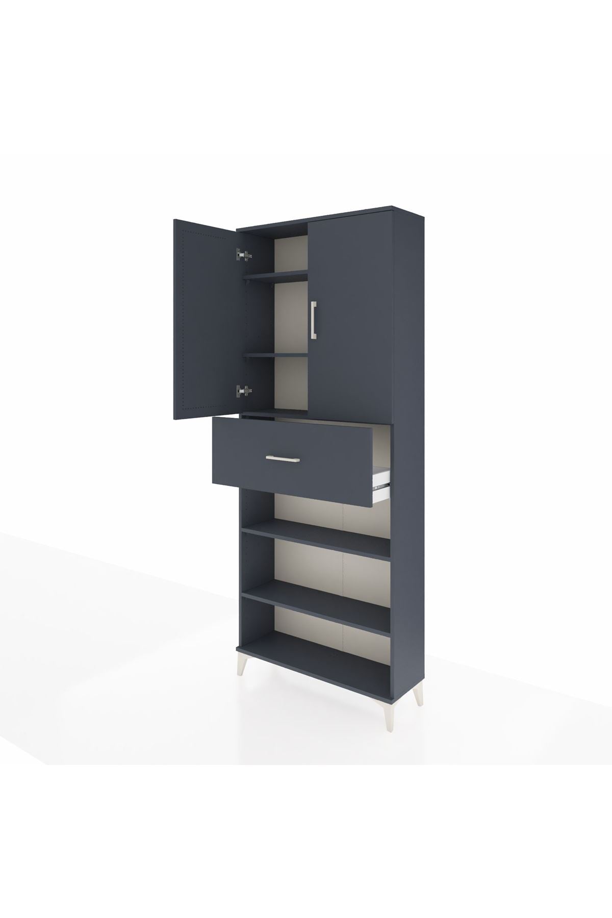 Arges Dolap 5 Raflı Tek Çekmeceli 2 Kapaklı 88x30x221 - S30M183V5A