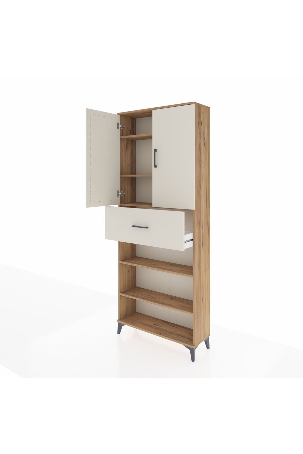 Arges Dolap 5 Raflı Tek Çekmeceli 2 Kapaklı 88x30x221 - S30M183V7A