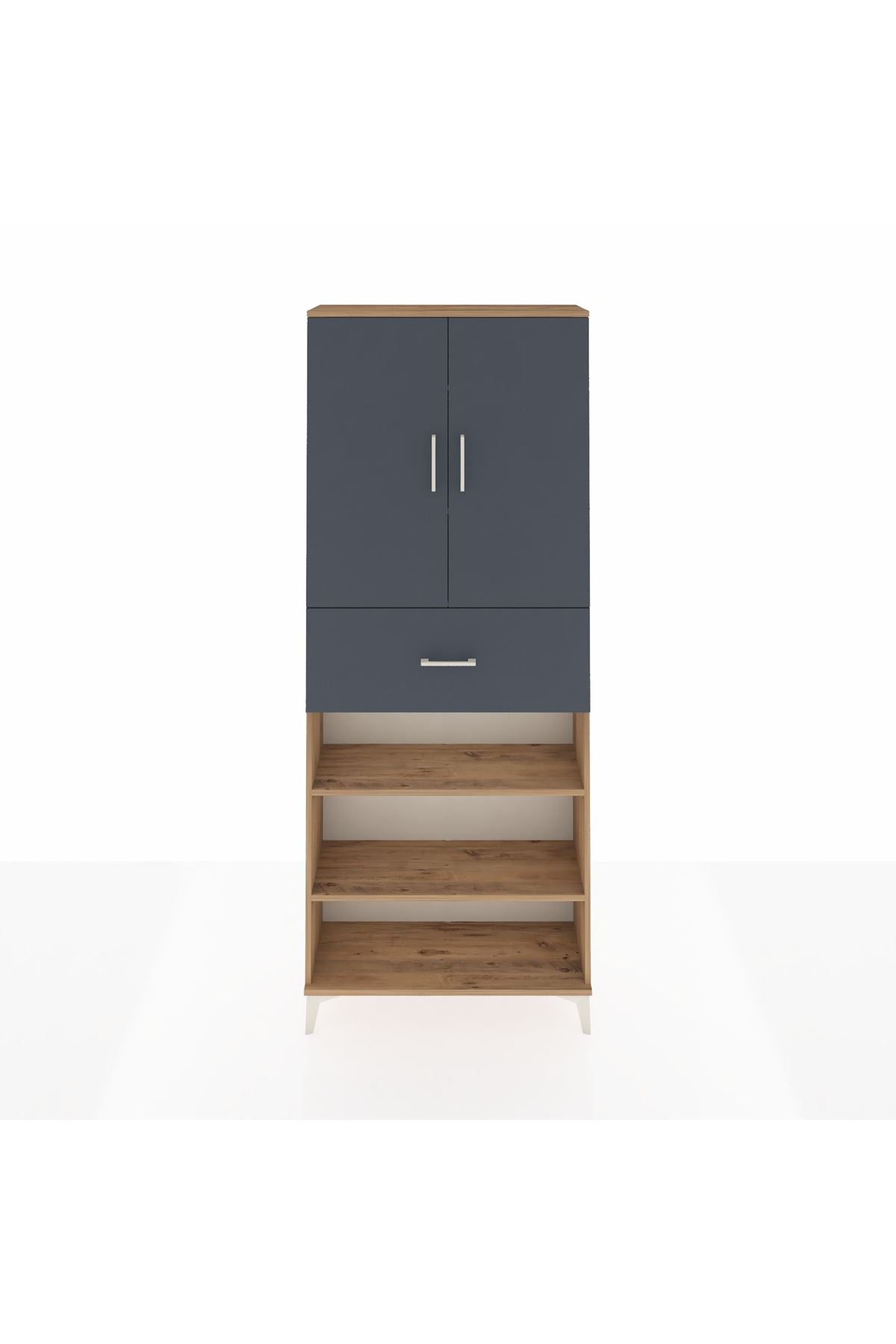 Arges Dolap 5 Raflı Tek Çekmeceli 2 Kapaklı 88x30x221 - S30M183V8A