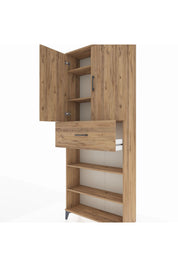 Arges Dolap 5 Raflı Tek Çekmeceli 2 Kapaklı 88x30x221 - S30M183V9A