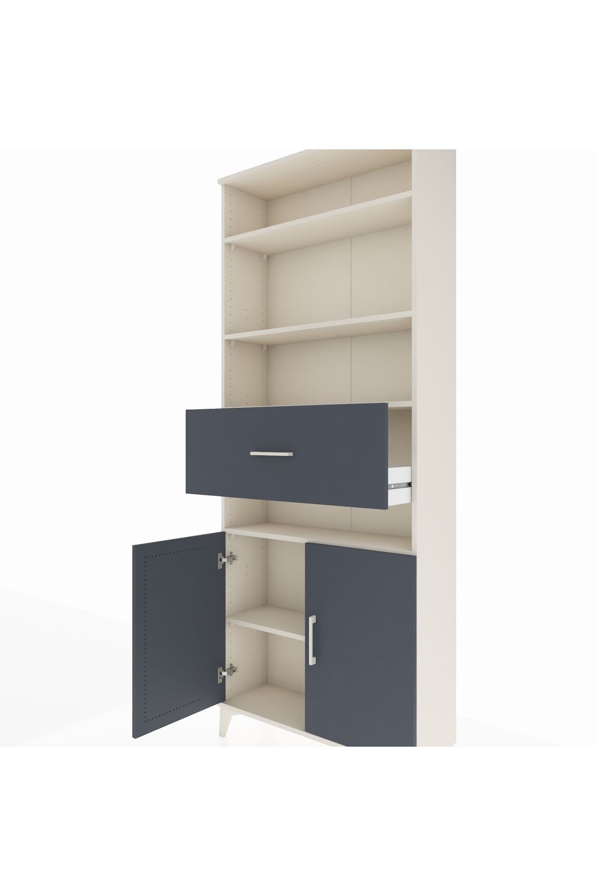 Arges Dolap 5 Raflı Tek Çekmeceli 2 Kapaklı 88x30x221 - S30M184V2A