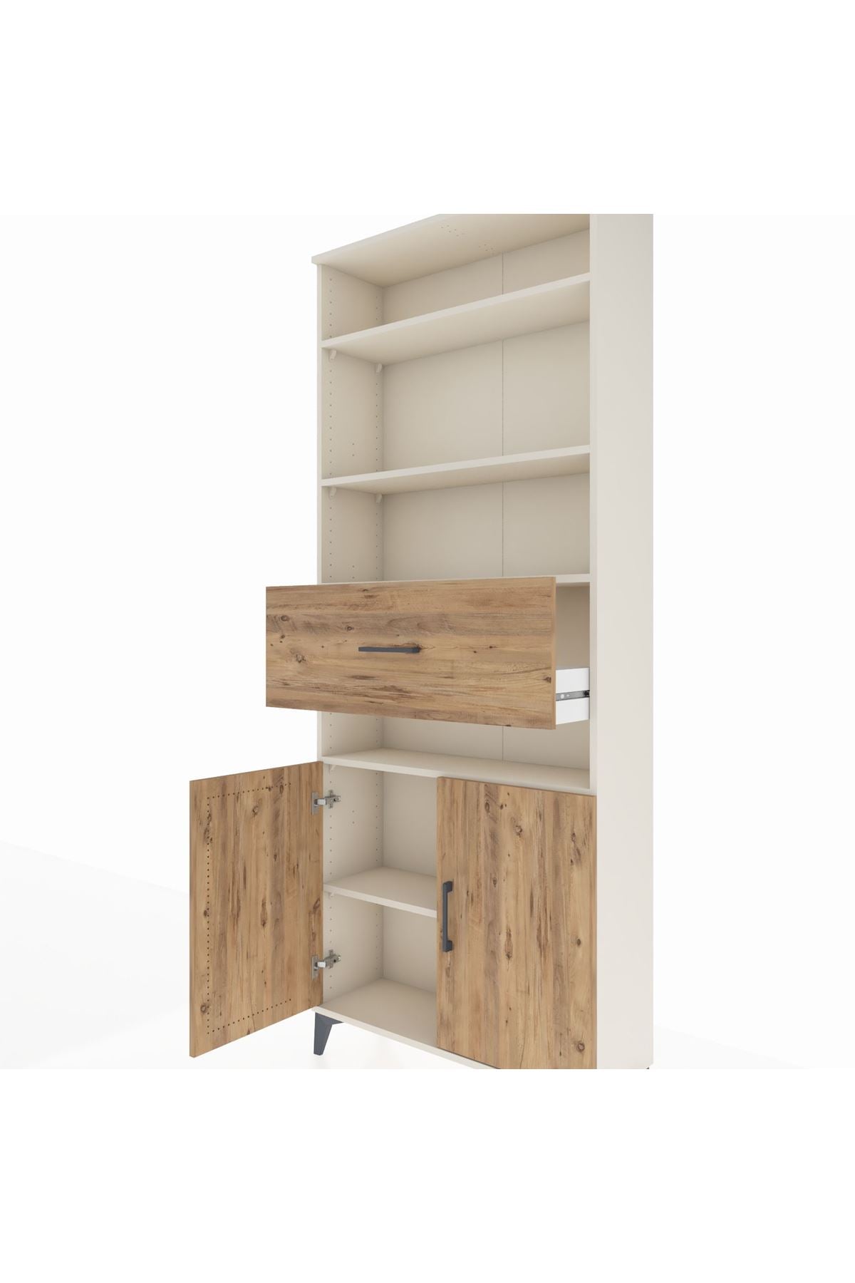 Arges Dolap 5 Raflı Tek Çekmeceli 2 Kapaklı 88x30x221 - S30M184V3A