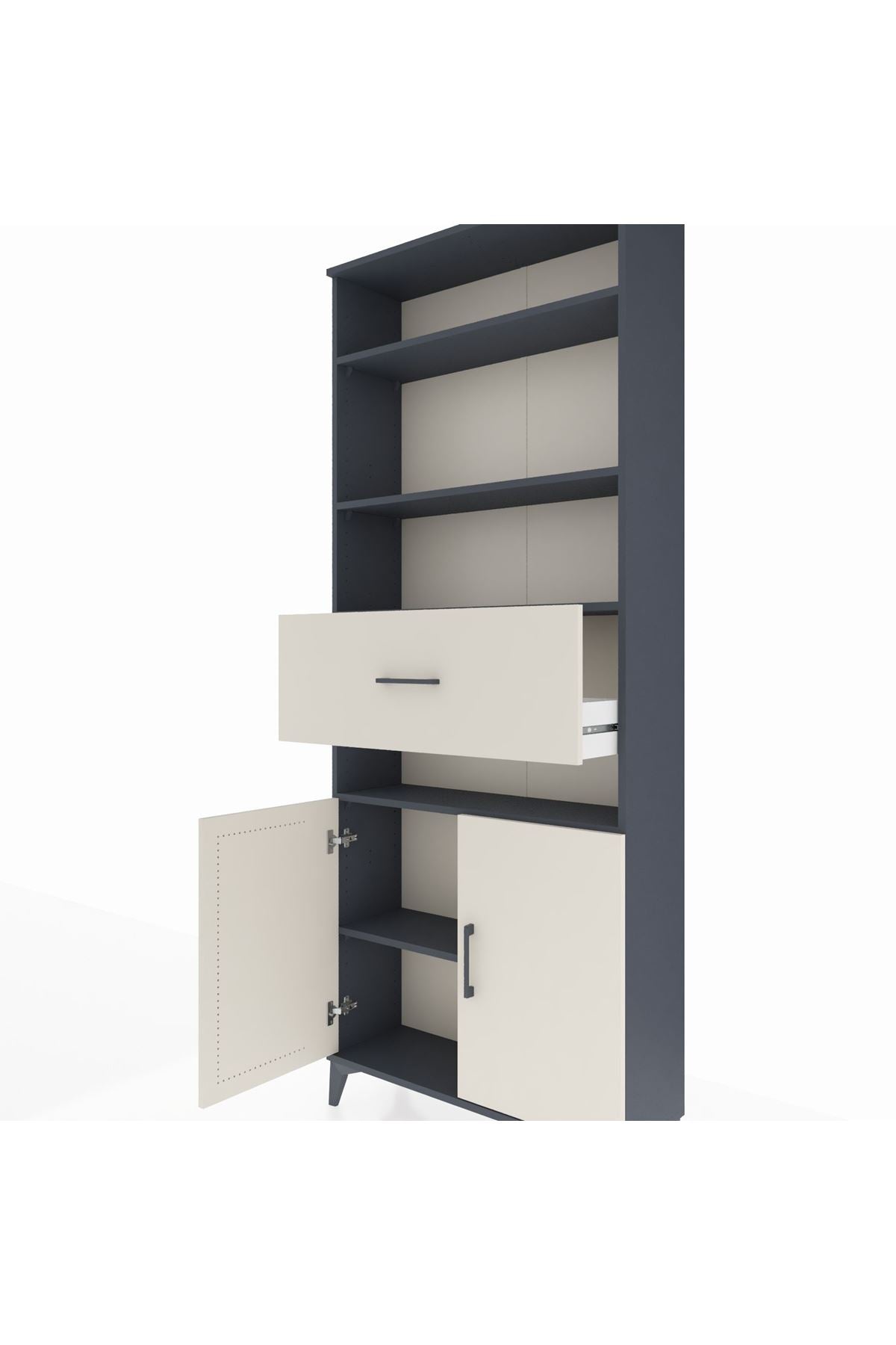 Arges Dolap 5 Raflı Tek Çekmeceli 2 Kapaklı 88x30x221 - S30M184V4A