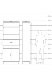 Arges Dolap 5 Raflı Tek Çekmeceli 2 Kapaklı 88x30x221 - S30M184V4A