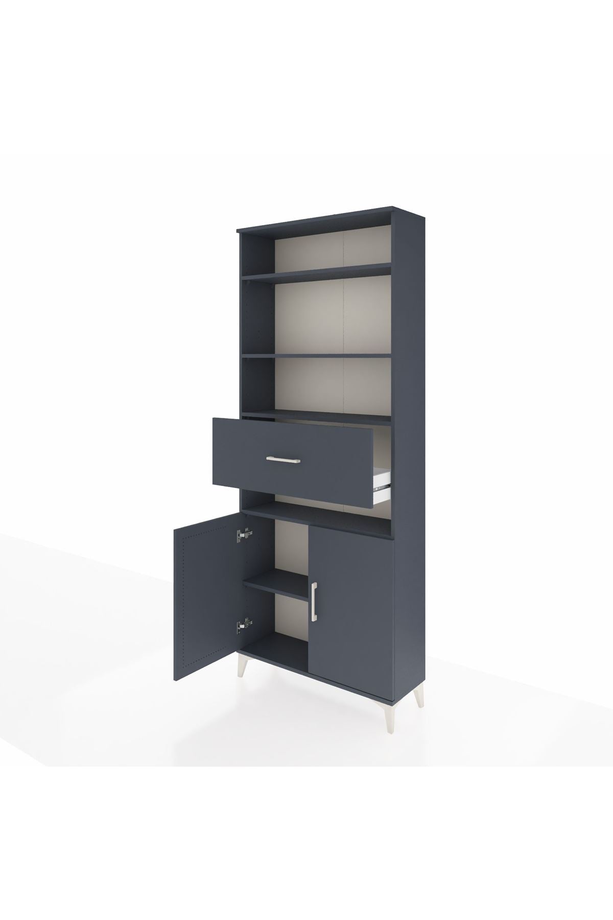 Arges Dolap 5 Raflı Tek Çekmeceli 2 Kapaklı 88x30x221 - S30M184V5A