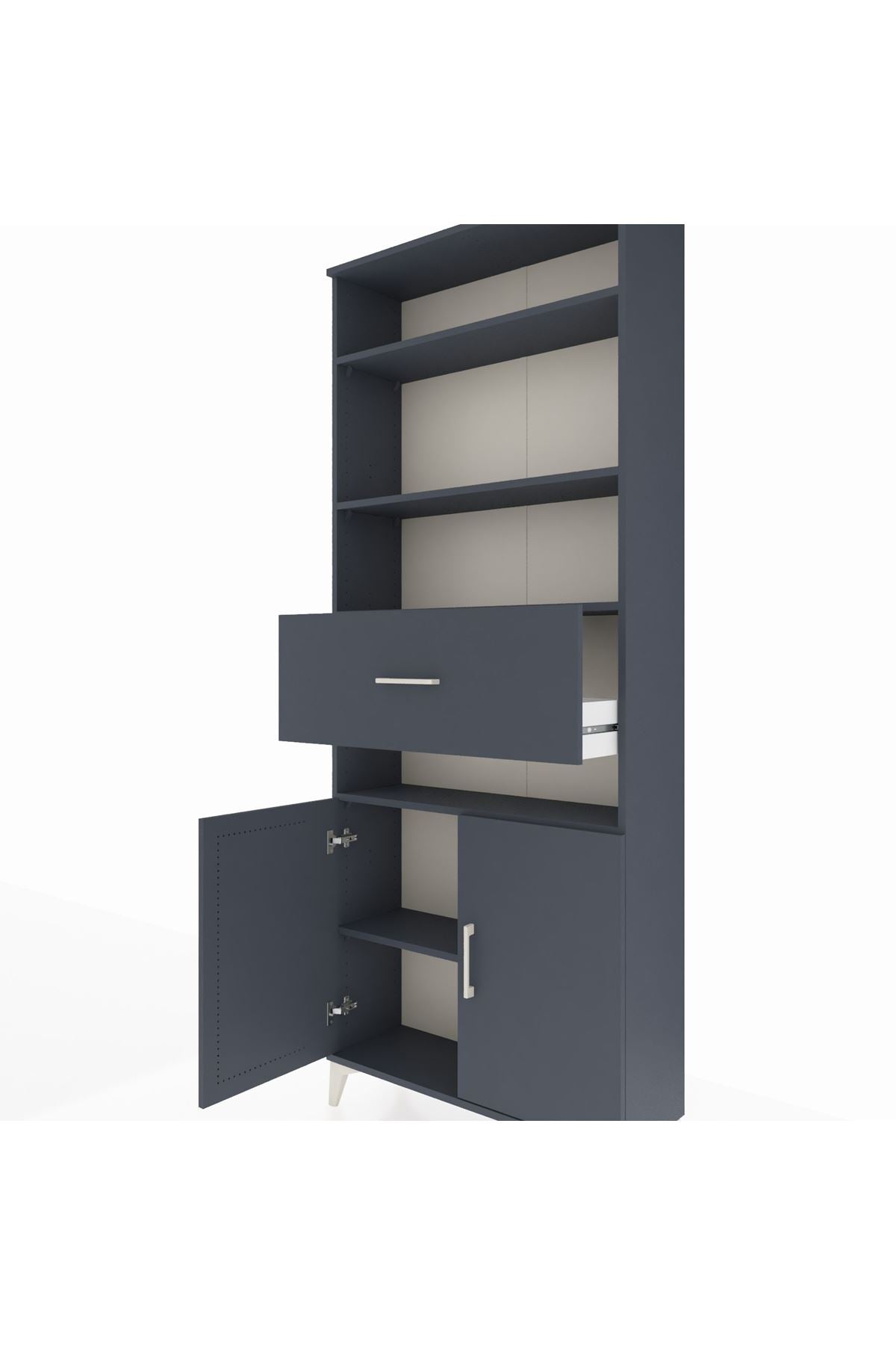 Arges Dolap 5 Raflı Tek Çekmeceli 2 Kapaklı 88x30x221 - S30M184V5A
