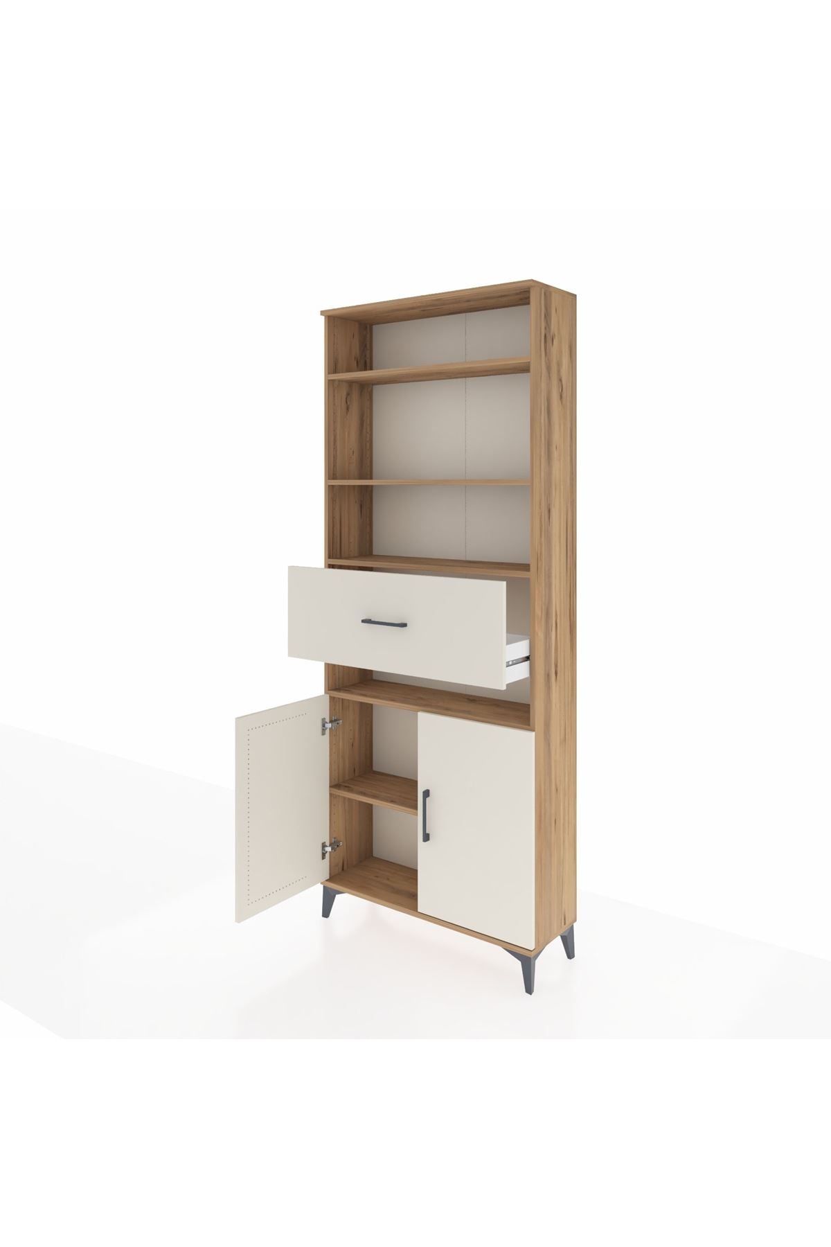 Arges Dolap 5 Raflı Tek Çekmeceli 2 Kapaklı 88x30x221 - S30M184V7A