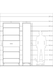 Arges Dolap 5 Raflı Tek Çekmeceli 88x30x221 - S30M185V9A