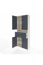 Arges Dolap 5 Raflı 2 Çekmeceli 4 Kapaklı 88x30x221 - S30M186V2A