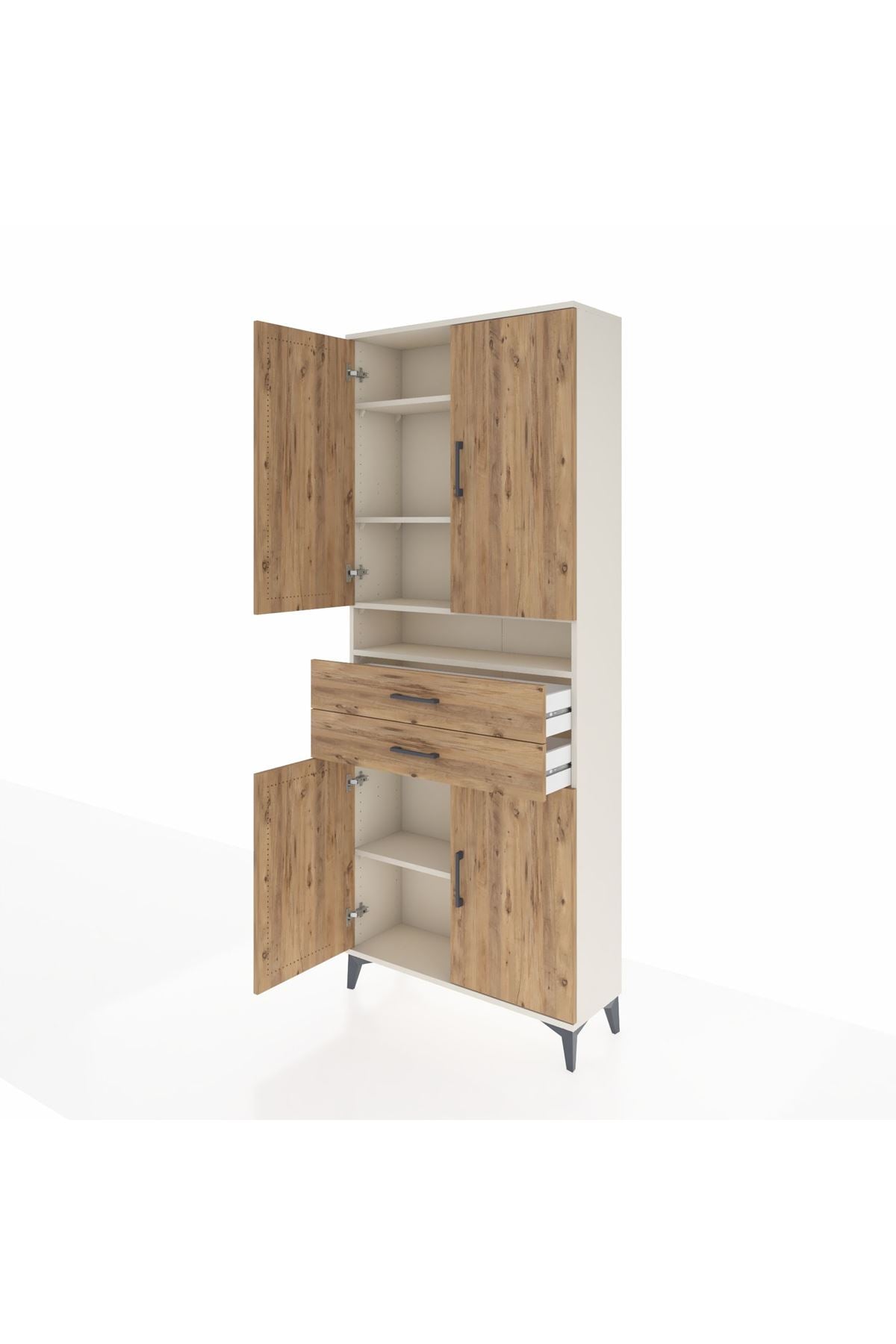 Arges Dolap 5 Raflı 2 Çekmeceli 4 Kapaklı 88x30x221 - S30M186V3A