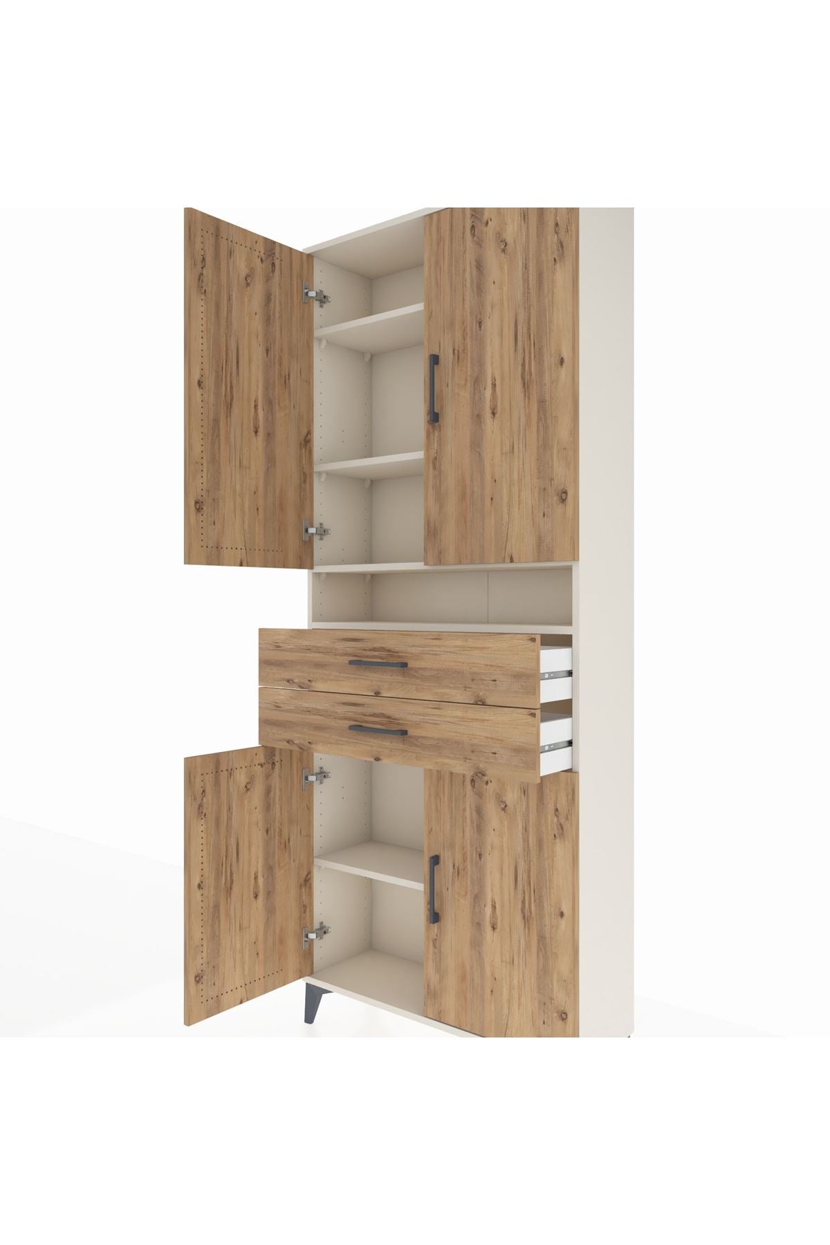 Arges Dolap 5 Raflı 2 Çekmeceli 4 Kapaklı 88x30x221 - S30M186V3A