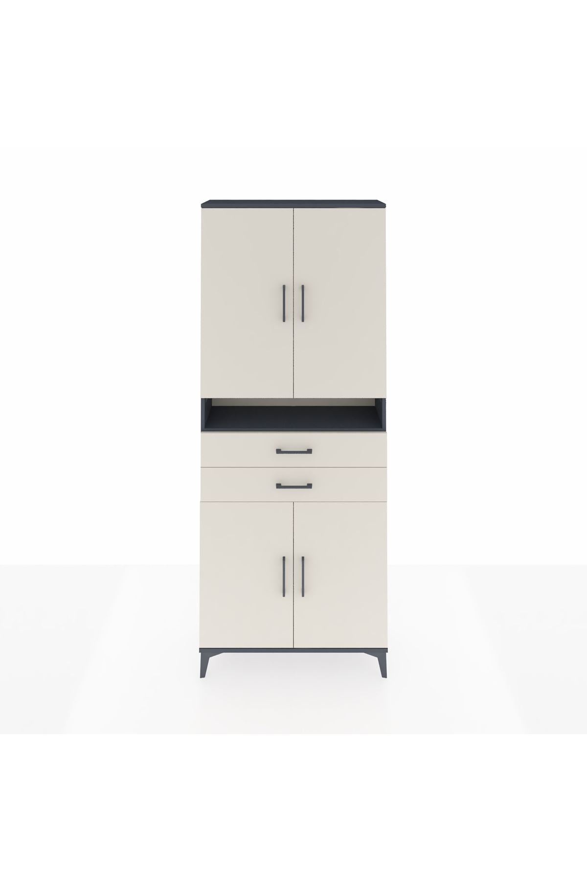 Arges Dolap 5 Raflı 2 Çekmeceli 4 Kapaklı 88x30x221 - S30M186V4A