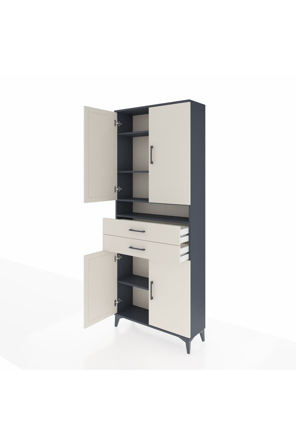 Arges Dolap 5 Raflı 2 Çekmeceli 4 Kapaklı 88x30x221 - S30M186V4A