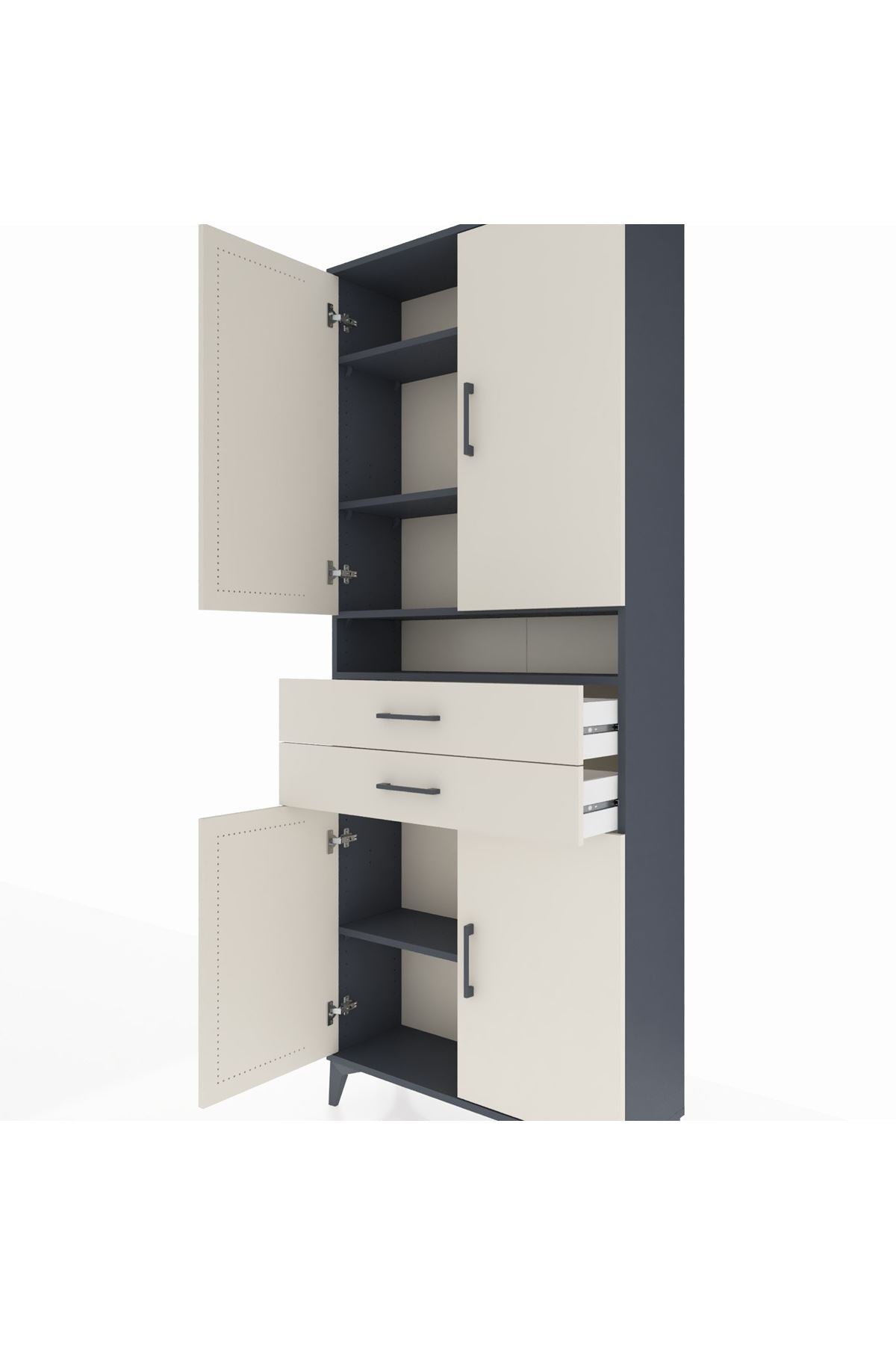 Arges Dolap 5 Raflı 2 Çekmeceli 4 Kapaklı 88x30x221 - S30M186V4A