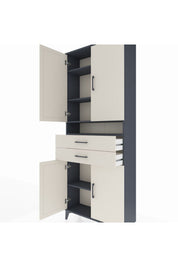 Arges Dolap 5 Raflı 2 Çekmeceli 4 Kapaklı 88x30x221 - S30M186V4A