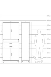 Arges Dolap 5 Raflı 2 Çekmeceli 4 Kapaklı 88x30x221 - S30M186V4A