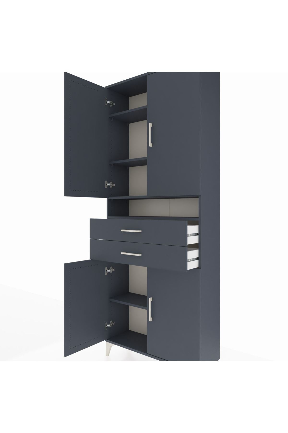 Arges Dolap 5 Raflı 2 Çekmeceli 4 Kapaklı 88x30x221 - S30M186V5A