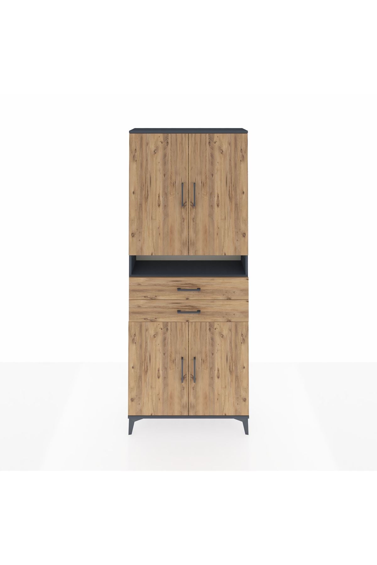 Arges Dolap 5 Raflı 2 Çekmeceli 4 Kapaklı 88x30x221 - S30M186V6A