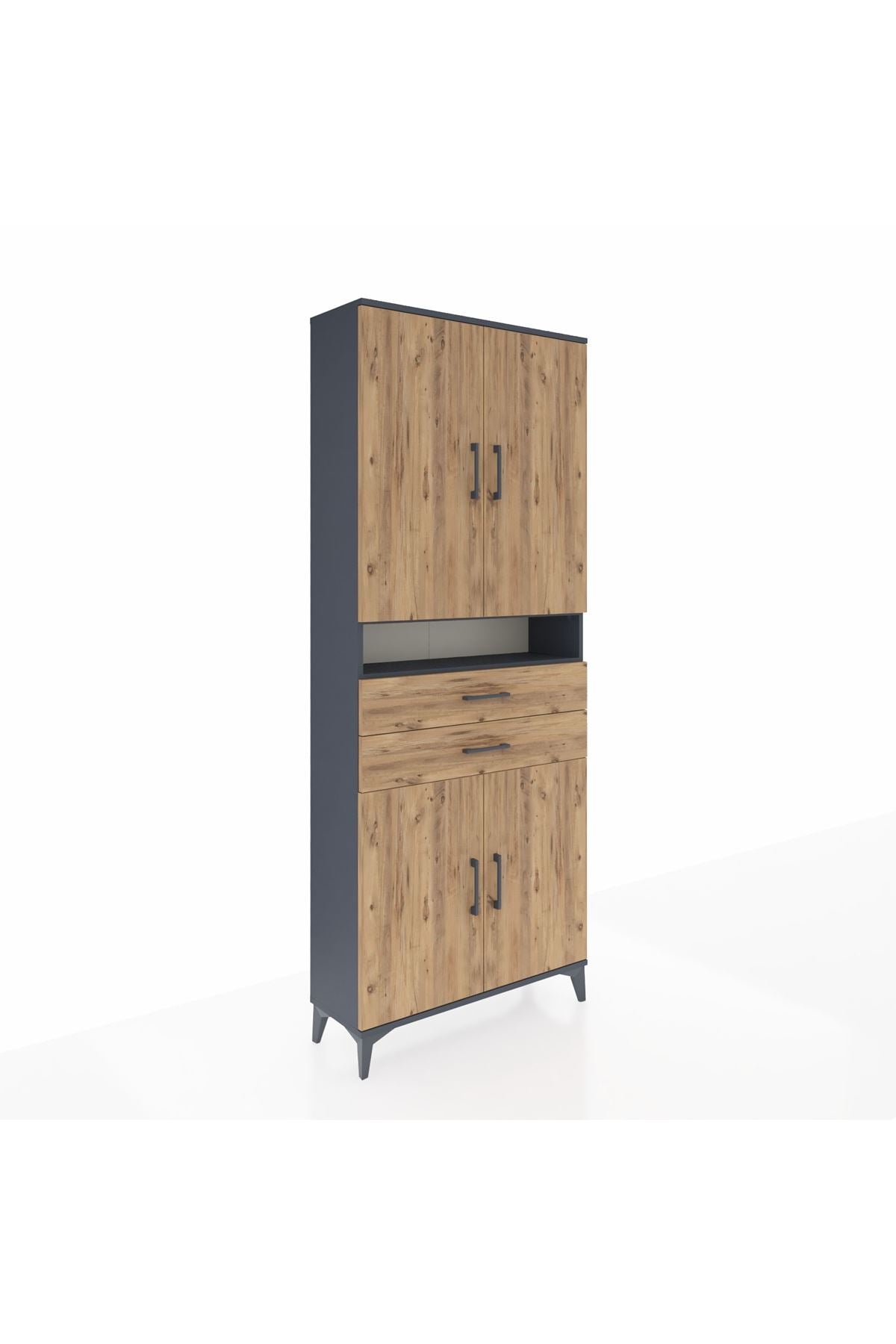Arges Dolap 5 Raflı 2 Çekmeceli 4 Kapaklı 88x30x221 - S30M186V6A