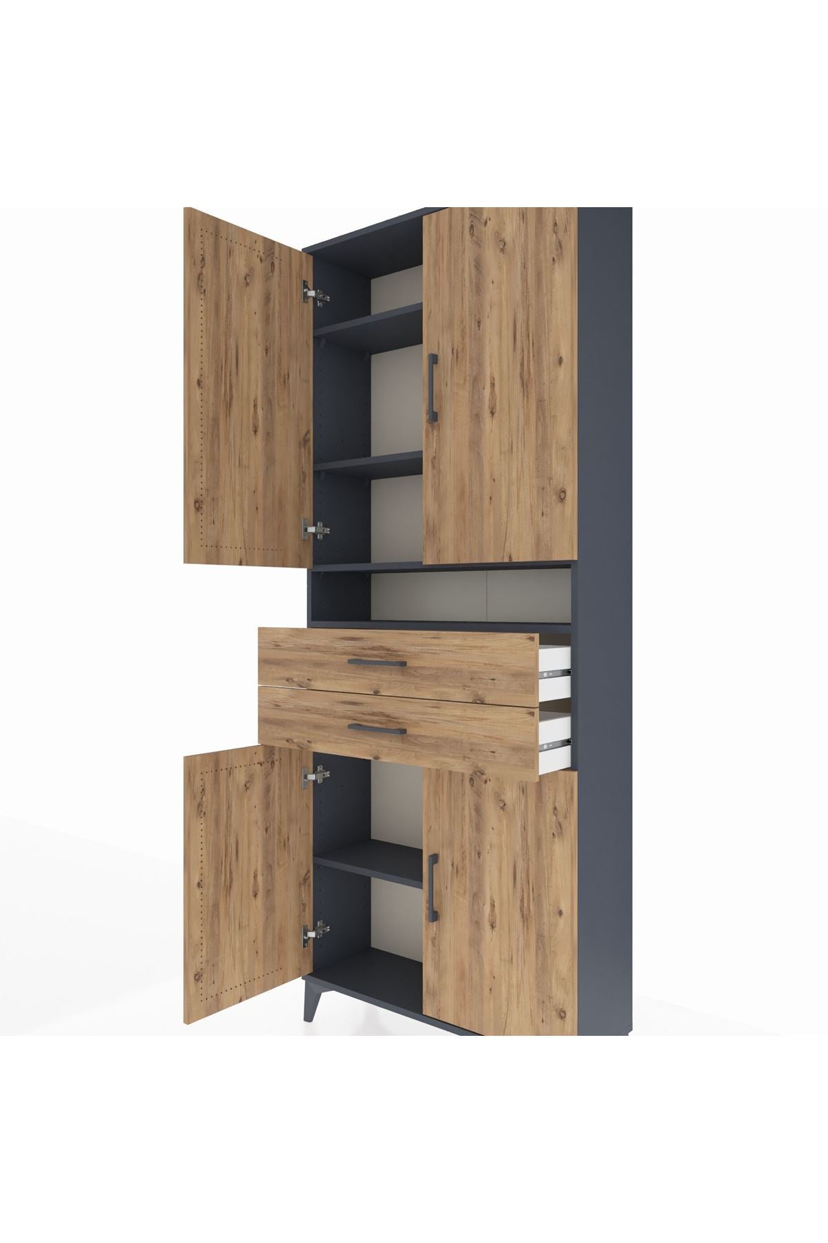 Arges Dolap 5 Raflı 2 Çekmeceli 4 Kapaklı 88x30x221 - S30M186V6A