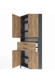 Arges Dolap 5 Raflı 2 Çekmeceli 4 Kapaklı 88x30x221 - S30M186V6A