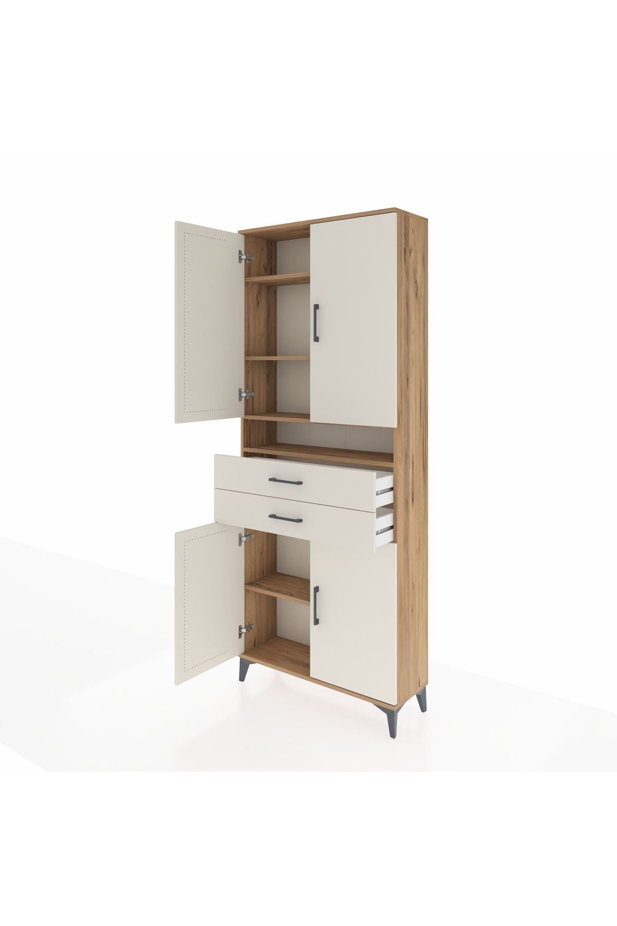 Arges Dolap 5 Raflı 2 Çekmeceli 4 Kapaklı 88x30x221 - S30M186V7A