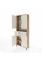 Arges Dolap 5 Raflı 2 Çekmeceli 4 Kapaklı 88x30x221 - S30M186V7A