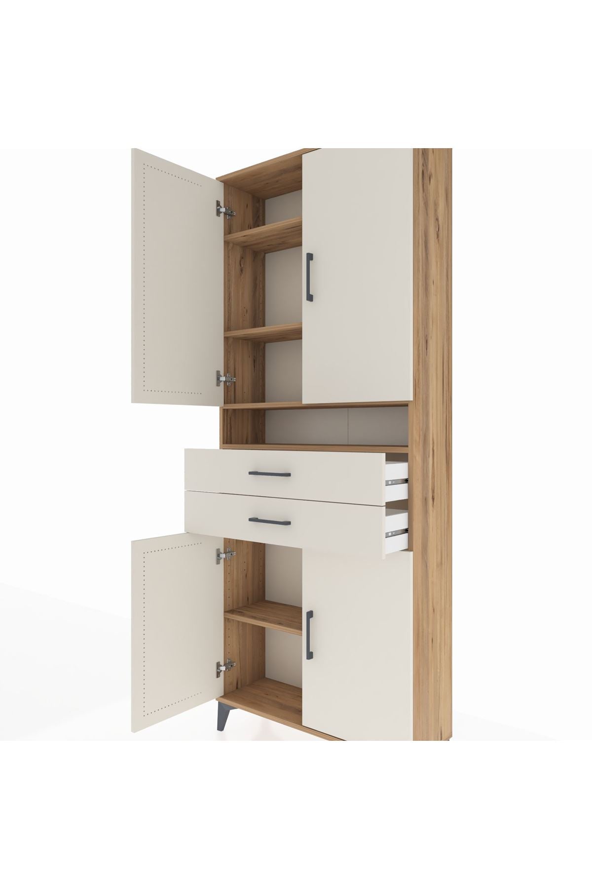 Arges Dolap 5 Raflı 2 Çekmeceli 4 Kapaklı 88x30x221 - S30M186V7A