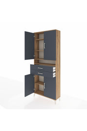 Arges Dolap 5 Raflı 2 Çekmeceli 4 Kapaklı 88x30x221 - S30M186V8A