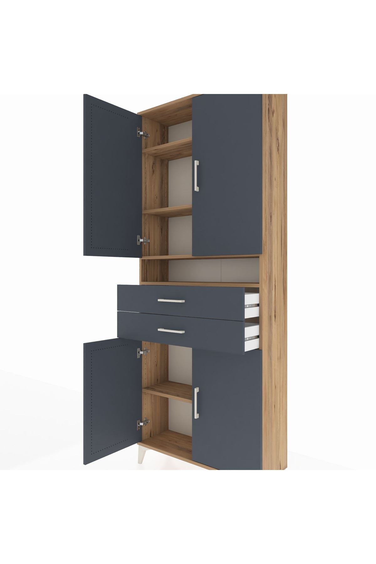 Arges Dolap 5 Raflı 2 Çekmeceli 4 Kapaklı 88x30x221 - S30M186V8A
