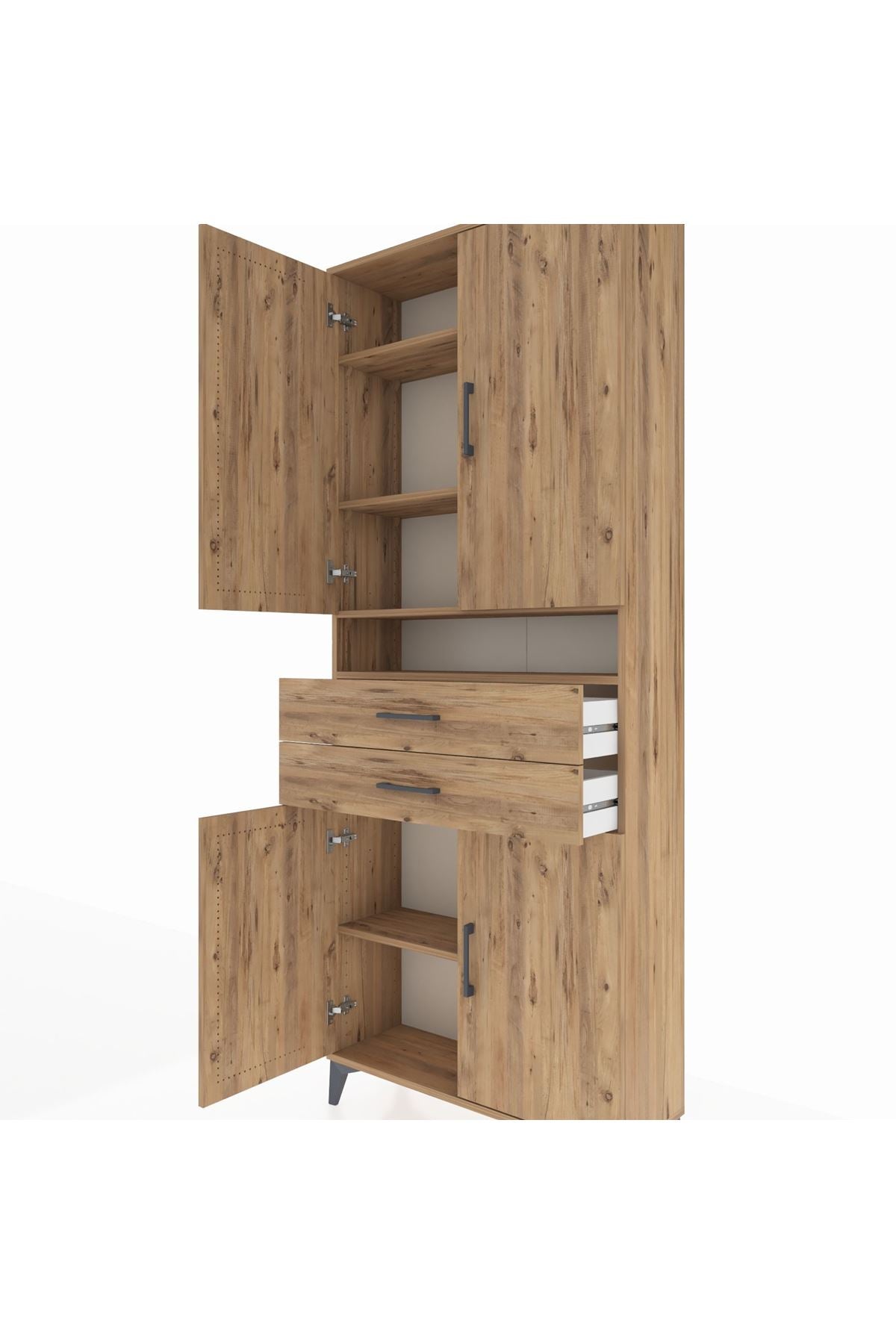 Arges Dolap 5 Raflı 2 Çekmeceli 4 Kapaklı 88x30x221 - S30M186V9A