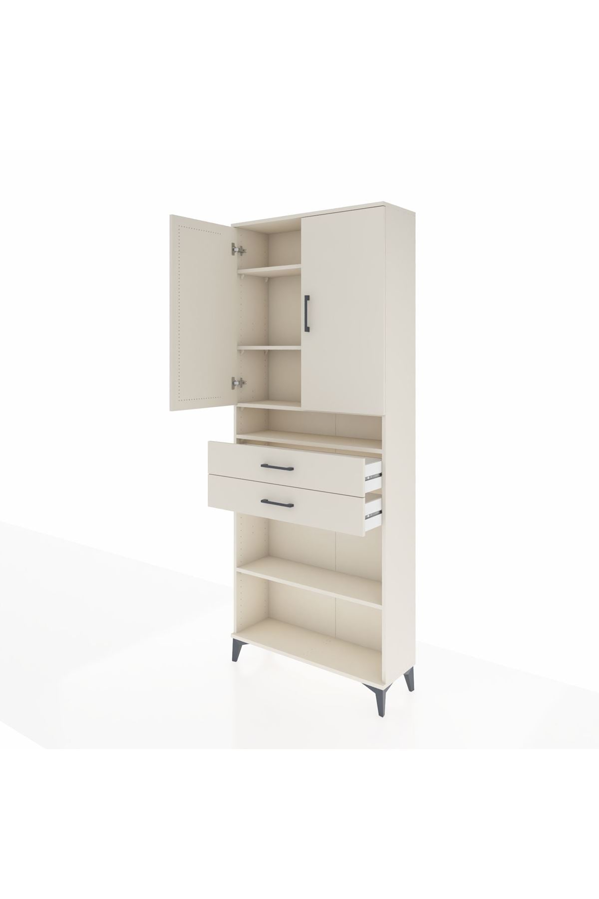 Arges Dolap 5 Raflı 2 Çekmeceli 2 Kapaklı 88x30x221 - S30M187V1A