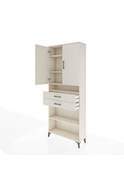 Arges Dolap 5 Raflı 2 Çekmeceli 2 Kapaklı 88x30x221 - S30M187V1A