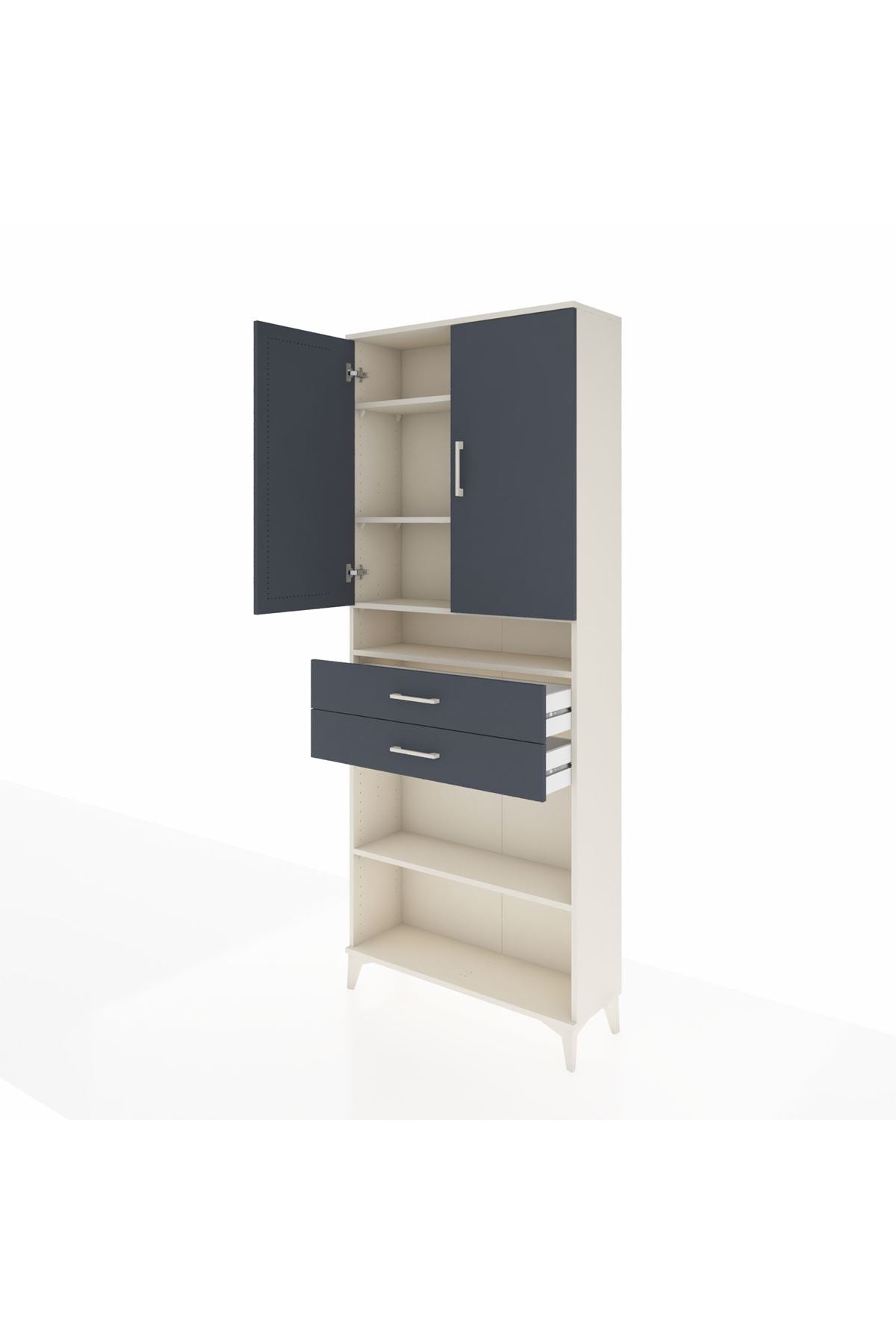 Arges Dolap 5 Raflı 2 Çekmeceli 2 Kapaklı 88x30x221 - S30M187V2A