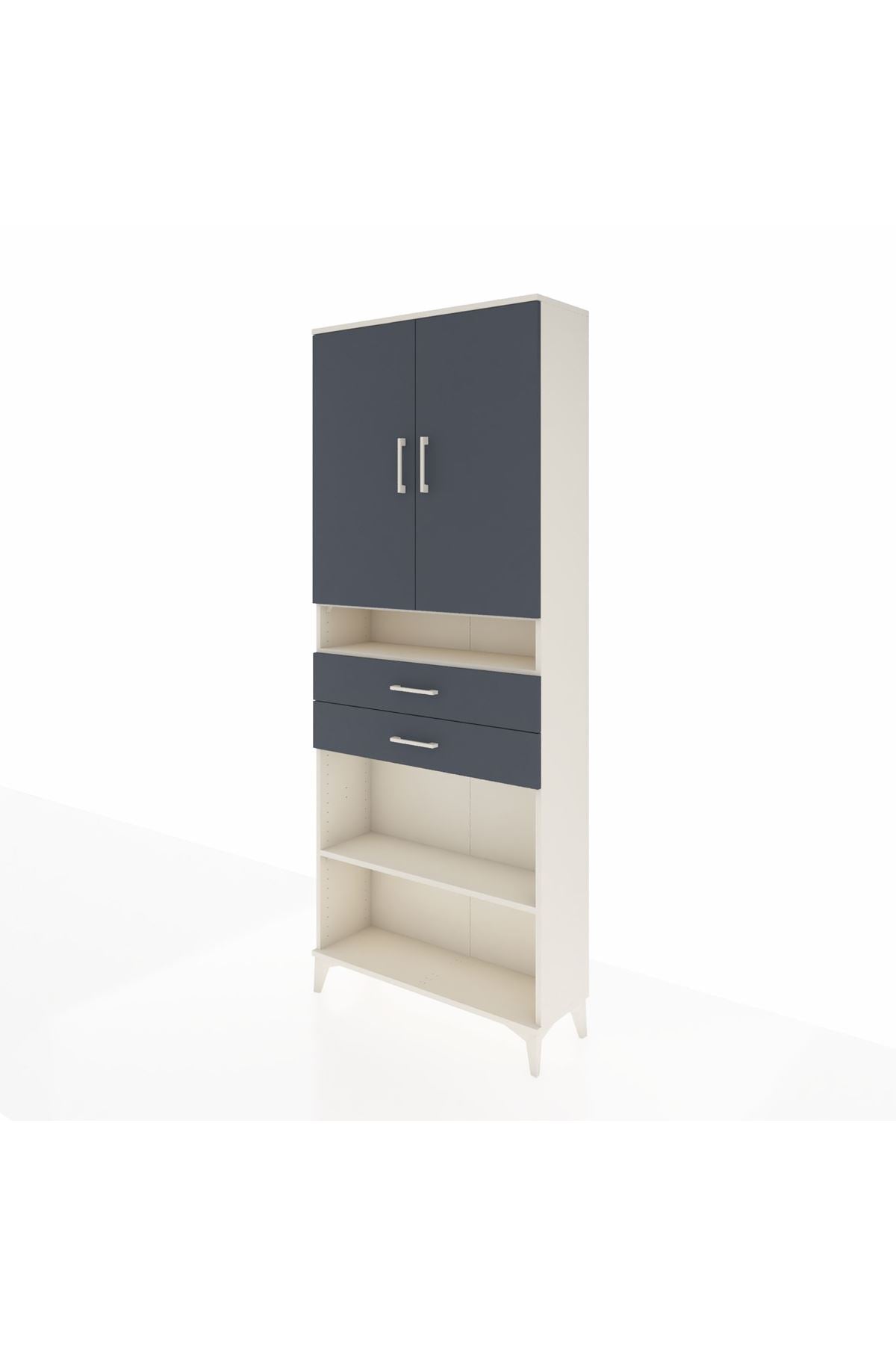 Arges Dolap 5 Raflı 2 Çekmeceli 2 Kapaklı 88x30x221 - S30M187V2A