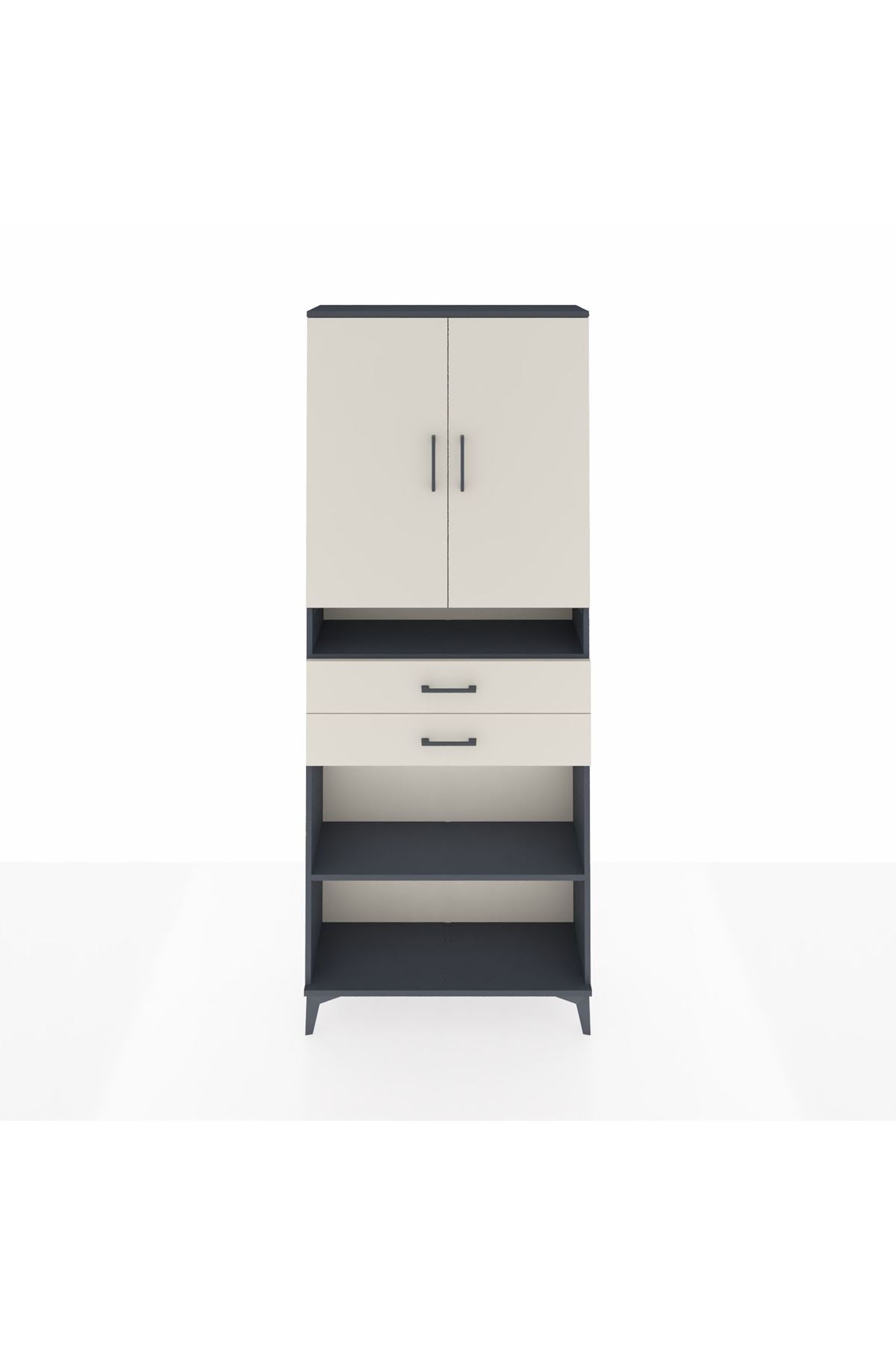 Arges Dolap 5 Raflı 2 Çekmeceli 2 Kapaklı 88x30x221 - S30M187V4A