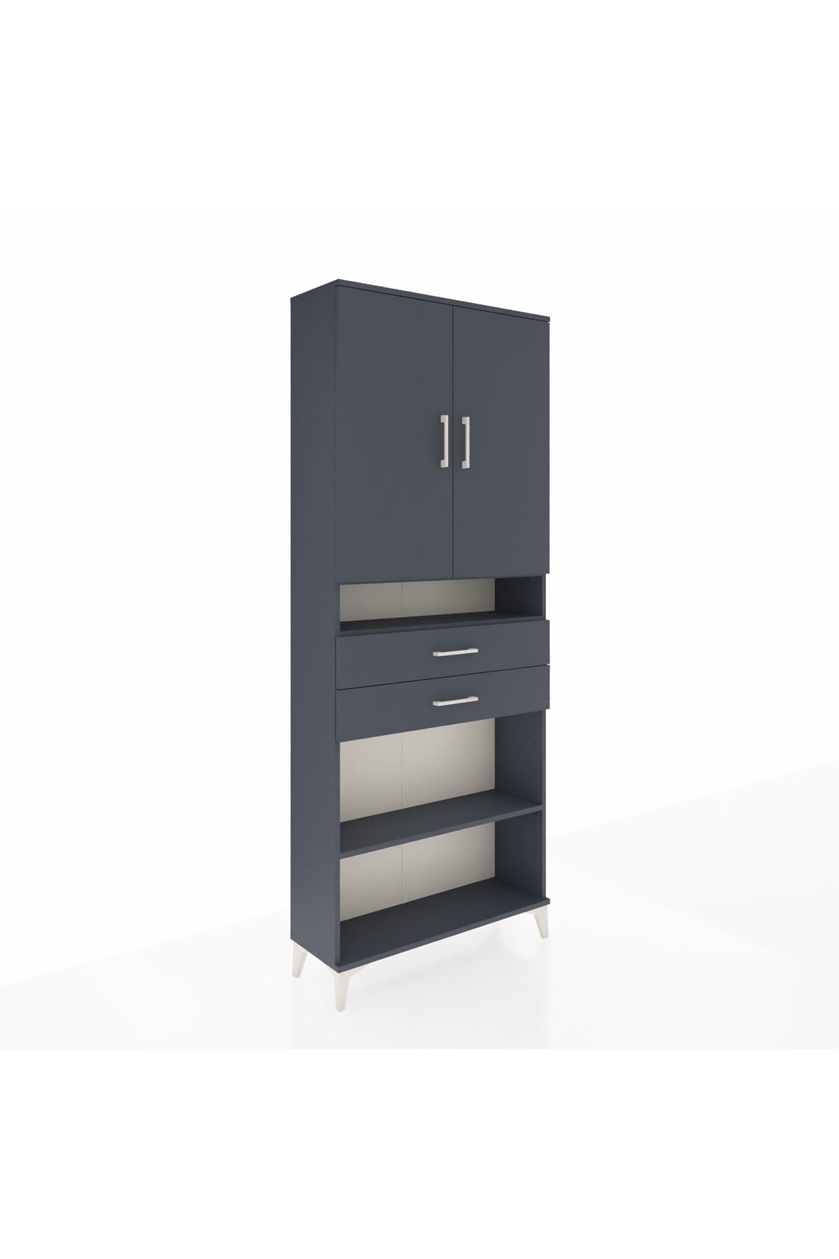 Arges Dolap 5 Raflı 2 Çekmeceli 2 Kapaklı 88x30x221 - S30M187V5A