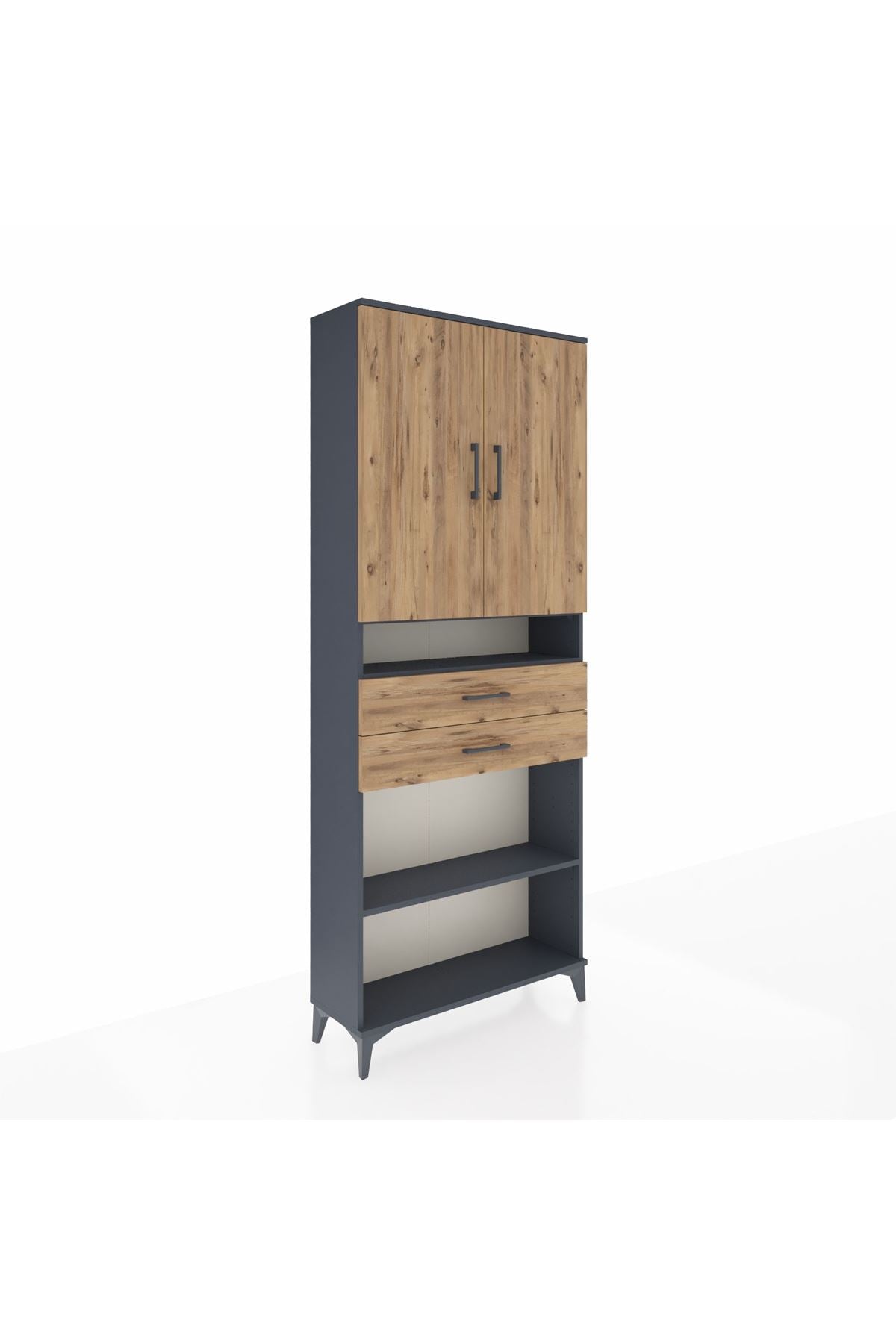 Arges Dolap 5 Raflı 2 Çekmeceli 2 Kapaklı 88x30x221 - S30M187V6A