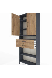 Arges Dolap 5 Raflı 2 Çekmeceli 2 Kapaklı 88x30x221 - S30M187V6A