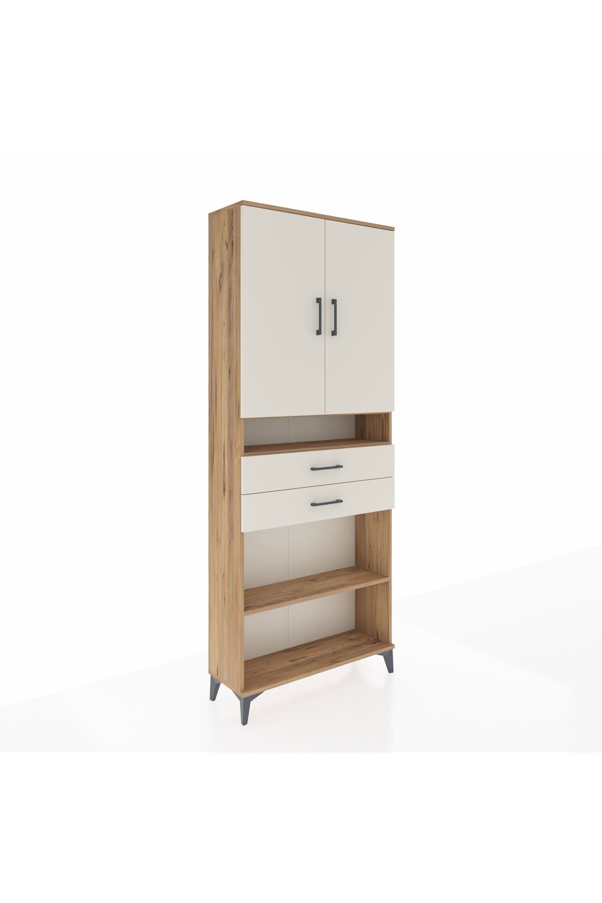 Arges Dolap 5 Raflı 2 Çekmeceli 2 Kapaklı 88x30x221 - S30M187V7A
