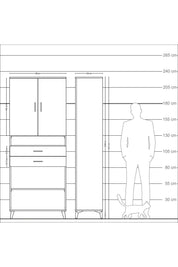 Arges Dolap 5 Raflı 2 Çekmeceli 2 Kapaklı 88x30x221 - S30M187V7A