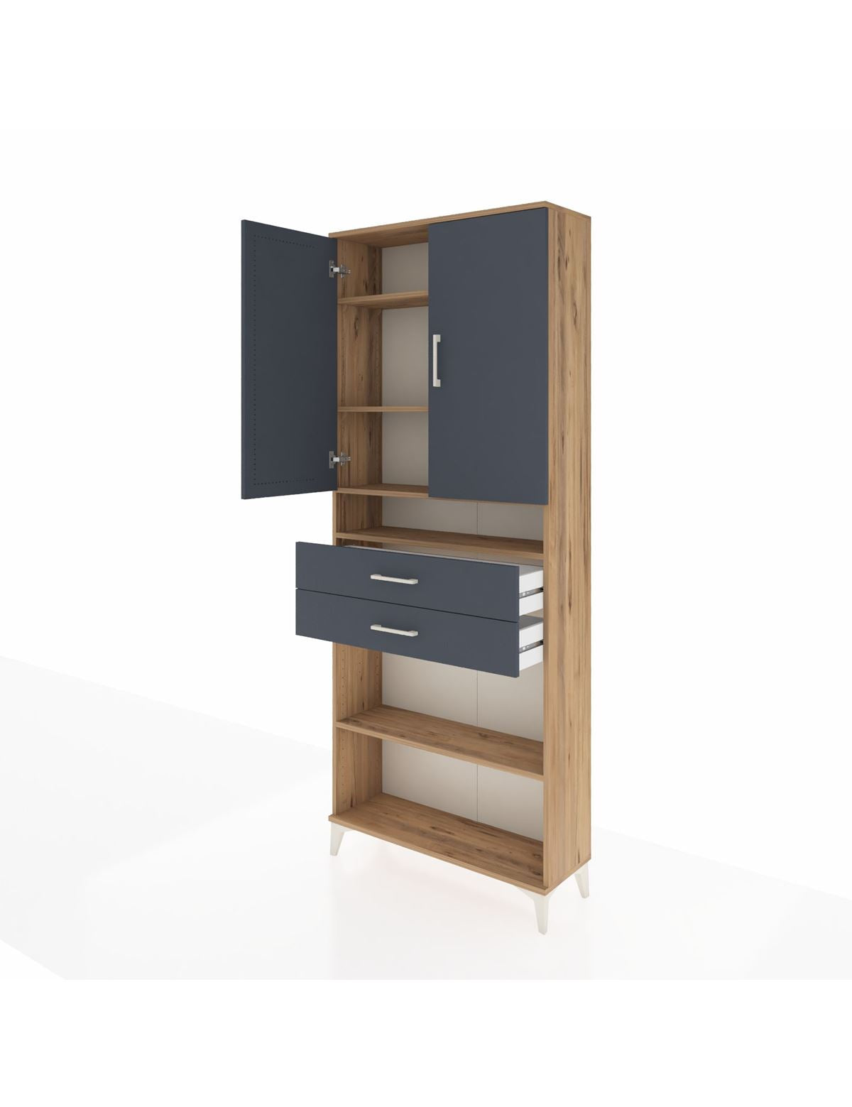 Arges Dolap 5 Raflı 2 Çekmeceli 2 Kapaklı 88x30x221 - S30M187V8A